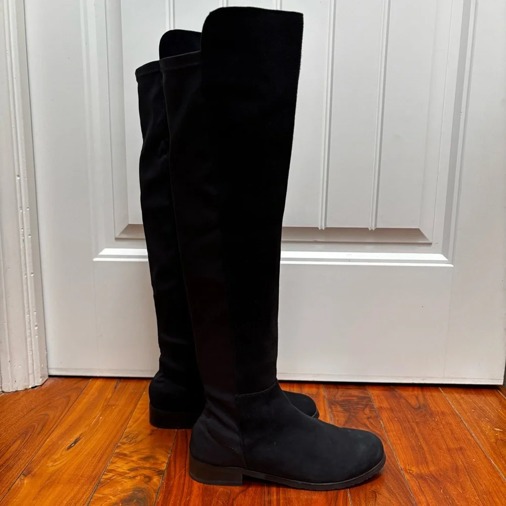 Stuart Weitzman 5050 Over the Knee Boot in Black Suede 6.5
